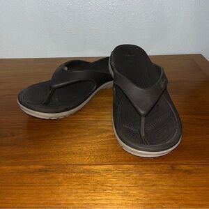 Crocs Baya Brown Flip Flop Toe Thong Slip On Sandals Women's 10 Men's 8